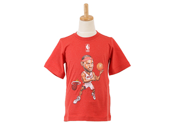 【 ADIDASウェア 】 G37769 Youth Caricature Tシャツ レブロン ジェームス マイアミ ヒート WSP ALLSTARED 130