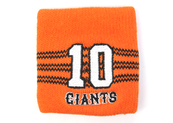 【ADIDASウェア】 P62102 GIANTS ジャイアンツ ナンバー リストバンド 10番 WSP ORANGE/BLACK F