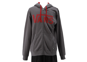 【VANSアパレル】 バンズ パーカー VANS CLASSIC ZIP HOODIE VN-0J6KAF6 F11 GRAVEL/RIO RED S