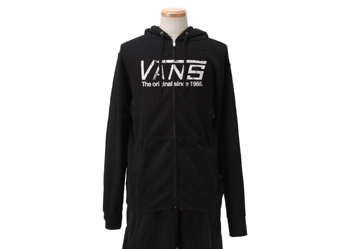 	�yVANS�A�p�����z �o���Y �p�[�J�[ OLD SKOOL DROP V ZIP HOODIE VN-0NS5BLK F11 BLACK S	