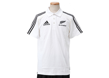 【ADIDASウェア】 O15934 11 ALL BLACKS オールブラックス ポロシャツ WSP WHITE/BLACK S