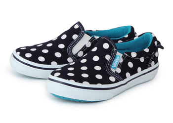 	�L�b�Y �yVANS�z �o���Y SLIP ON �X���b�|�� �r�b�O�h�b�g V98CJ BDT NVY/WHT DOT 16	