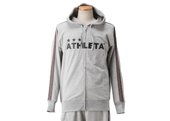 【ATHLETA】 アスレタ 03202 12SS ライトスウェットジップパーカー WSP 60GRY M