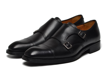 【GIANCARLO MORELLI】 ジャンカルロ・モレリ ビジネスシューズ S-TIP W-MONK ストレートチップ ダブルモンク GM01228 NERO 44(28)