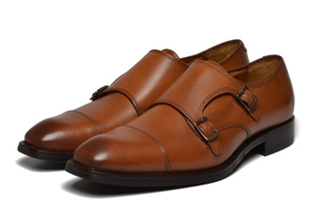 【GIANCARLO MORELLI】 ジャンカルロ・モレリ ビジネスシューズ S-TIP W-MONK ストレートチップ ダブルモンク GM01228 TAN 44(28)