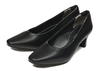 【NUOVO】 ヌオーヴォ お仕事 Fit パンプス PLAIN PPS 5.5 プレーントゥ パンプス ヒール5.5ｃｍ NE40043 BLACK 21.5