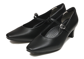 【NUOVO】 ヌオーヴォ お仕事 Fit パンプス STRAP PPS ストラップ パンプス ヒール5.5ｃｍ NE40044 BLACK 25.5