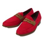 【BORGIOLI】 ボルジョーリ SUEDE LOAFER スウェード ローファー 86016-B LUXOR 100(RED) 44(28)