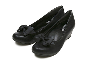 ≪キレらくパンプス≫ 【NUOVO】 ヌオーヴォ ストレッチウェッジパンプス NE30049 ST WEDGE 4 ヒール4cm 15SP BLACK 24
