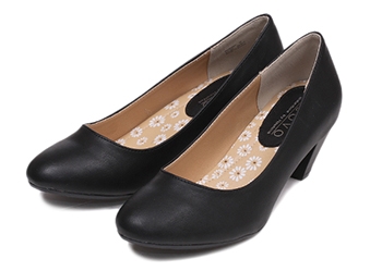 【NUOVO】 ヌオーヴォ プレーンラウンド NC40027 PL ROUND 5 ヒール5cm SP14 BLACK XS(22)