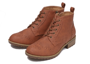 【NUOVO】 ウィングチップブーツ NC70083 WING TIP 4 ヒール4cm SP14 BROWN XL(24.5-25)