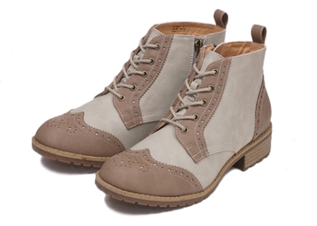 【NUOVO】 ウィングチップブーツ NC70083 WING TIP 4 ヒール4cm SP14 BROWN/OAK M(23.5-)