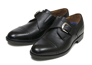 【HAWKINS】 ホーキンス ビジネスシューズ プレミアムクール2 ストレートチップ モンク HB70040 HP COOL2 S-MONK NERO(ブラック) 6H(24.5)