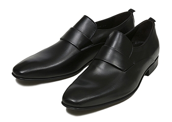 【POLSA】 ポルサ ビジネスシューズ SLIP-ON LZ スリッポン 303428 SP15 NERO 42(26.5-27)