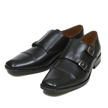 【STEFANO ROSSI】 ステファノロッシ ビジネスシューズ SQ D-MONK スクエアトゥ ディーモンク 3485 NERO 45(28.5-29)