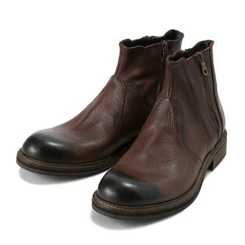 【GIANNI RUSSO】 ジャンニ ルッソ レザーブーツ SIDE ZIP BOOT サイドジップブーツ 5382 T.MORO 45(28.5-29)