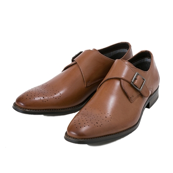 【STEFANO ROSSI】 ステファノロッシ ビジネスシューズ LN MONK STRAP ロングノーズ モンクストラップ SR01138 CUOIO 39（24.5）