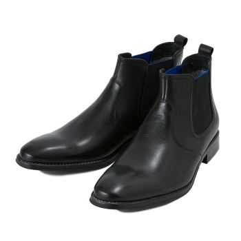 【STEFANO ROSSI】 ステファノロッシ ビジネスシューズ LN SIDE GORE ロングノーズサイドゴア SR01140 NERO 44(28)