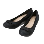 レディース 【NUOVO】 ヌオーヴォ フィットパンプス FL RIBBON リボン 4.5 NE30129 BLACK XXL(25.5)