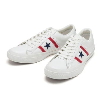 【CONVERSE】 コンバース STAR & BARS LEATHER スター&バーズ レザー 32340300 WHITE/RED/NAVY 10H(29)
