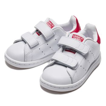 キッズ 【ADIDAS】 アディダス STAN SMITH CF I スタンスミス CF I B32704 16SP WTH/WTH/BOPINK 16