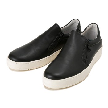 【stefanorossi】 ステファノロッシ D-ZIP SLIP-ON Ｄ-ジップスリッポン SR03700A NERO 45(28.5-29cm)