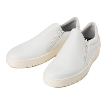 【STEFANO ROSSI】 D-ZIP SLIP-ON SR03700A BIANCO 45(28.5-29cm)