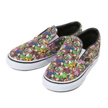 [ NINTENDO COLLECTION ] キッズ 【VANS】 ヴァンズ CLASSIC SLIP-ON クラシックスリッポン VN000ZCRK5A 16SM (NIN)SMB/MULTI 15cm(10)