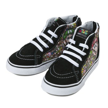 [ NINTENDO COLLECTION ] キッズ 【VANS】 ヴァンズ SK8-HI ZIP スケートハイ ジップ VN000XG5K5P 16SM (NIN)M&L/T.WHT 15cm(10)