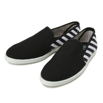 【VULCARINI】 ヴァルカリーニ SLIP-ON STRIPE 2 スリッポン ストライプ 1616 NEGRO BIANCO 43(27.5)