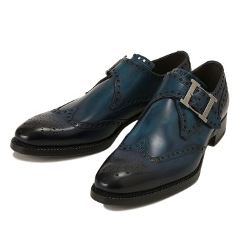 【HARRIS】 ハリス ドレスシューズ MONK モンクストラップ 0411 NOVI CELESTE 43(27.5)