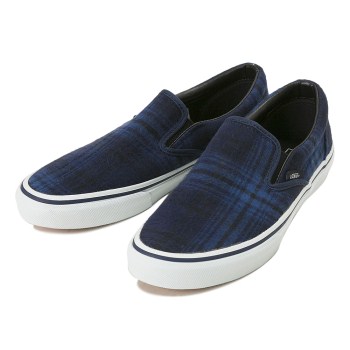 【VANS】 ヴァンズ SLIP ON スリッポン V98SHAGGY CHK 16FA NAVY 11(29)