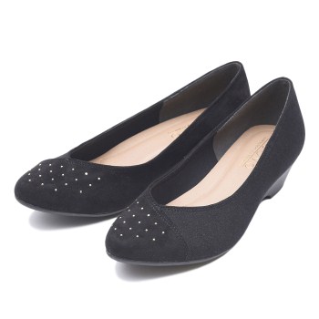 レディース 【NUOVO】 ヌオーヴォ フィットパンプス FL PTD COMBI 4 ポインテッド コンビ NE30146 S/BLACK XXL(25.5cm)