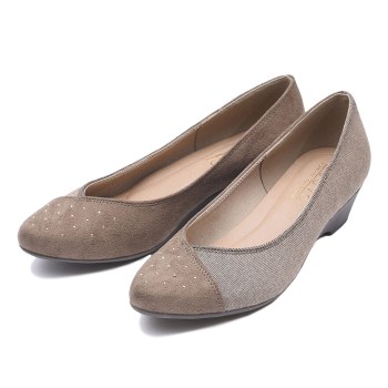 レディース 【NUOVO】 ヌオーヴォ フィットパンプス FL PTD COMBI 4 ポインテッド コンビ NE30146 S/OAK XXL(25.5cm)