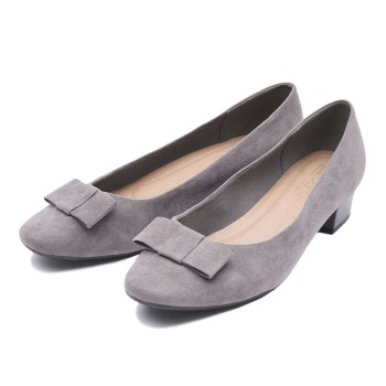 レディース 【NUOVO】 ヌオーヴォ フィットパンプス FL SQ RIBBON3.5 スクエアトゥ リボン NE30147 S/GRAYGE XXL(25.5cm)