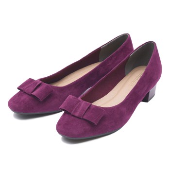 レディース 【NUOVO】 ヌオーヴォ フィットパンプス FL SQ RIBBON3.5 スクエアトゥ リボン NE30147 S/RASPBERRY XXL(25.5cm)