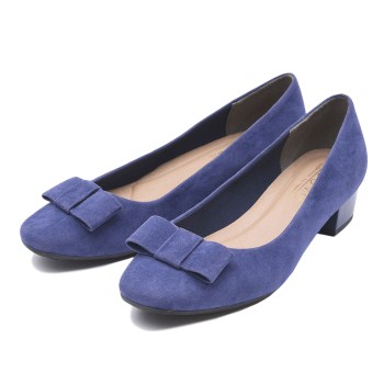 レディース 【NUOVO】 ヌオーヴォ フィットパンプス FL SQ RIBBON3.5 スクエアトゥ リボン NE30147 S/P.BLUE XXL(25.5cm)