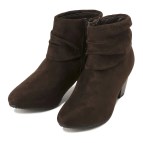 レディース 【NUOVO】 ヌオーヴォ カジュアルブーツ SHIRRING HEEL 6.5 NC80095 S/CHOCO L(24cm-)