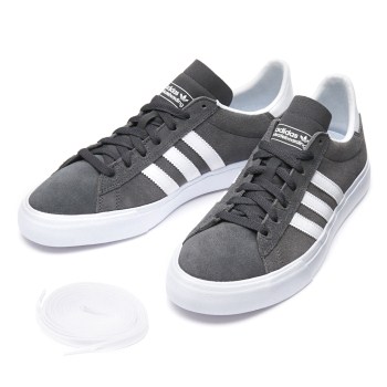 【ADIDAS】 アディダススケートボーディング CAMPUS VULC II ADV キャンパス ヴァルカ 2 ADV F37897 16FA GRY/WHT/WHT 27