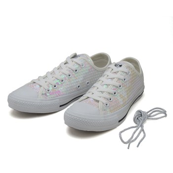 レディース 【CONVERSE】 コンバース ALL STAR SPANGLE HL OX オールスター スパンコール HL オックス 32891600 WHITEHOLOGRAM 4H(23.5cm)