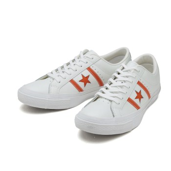 【CONVERSE】 コンバース STAR & BARS LEATHER スター＆バーズ レザー 32340323 WHITE/ORANGE 10H(29cm)