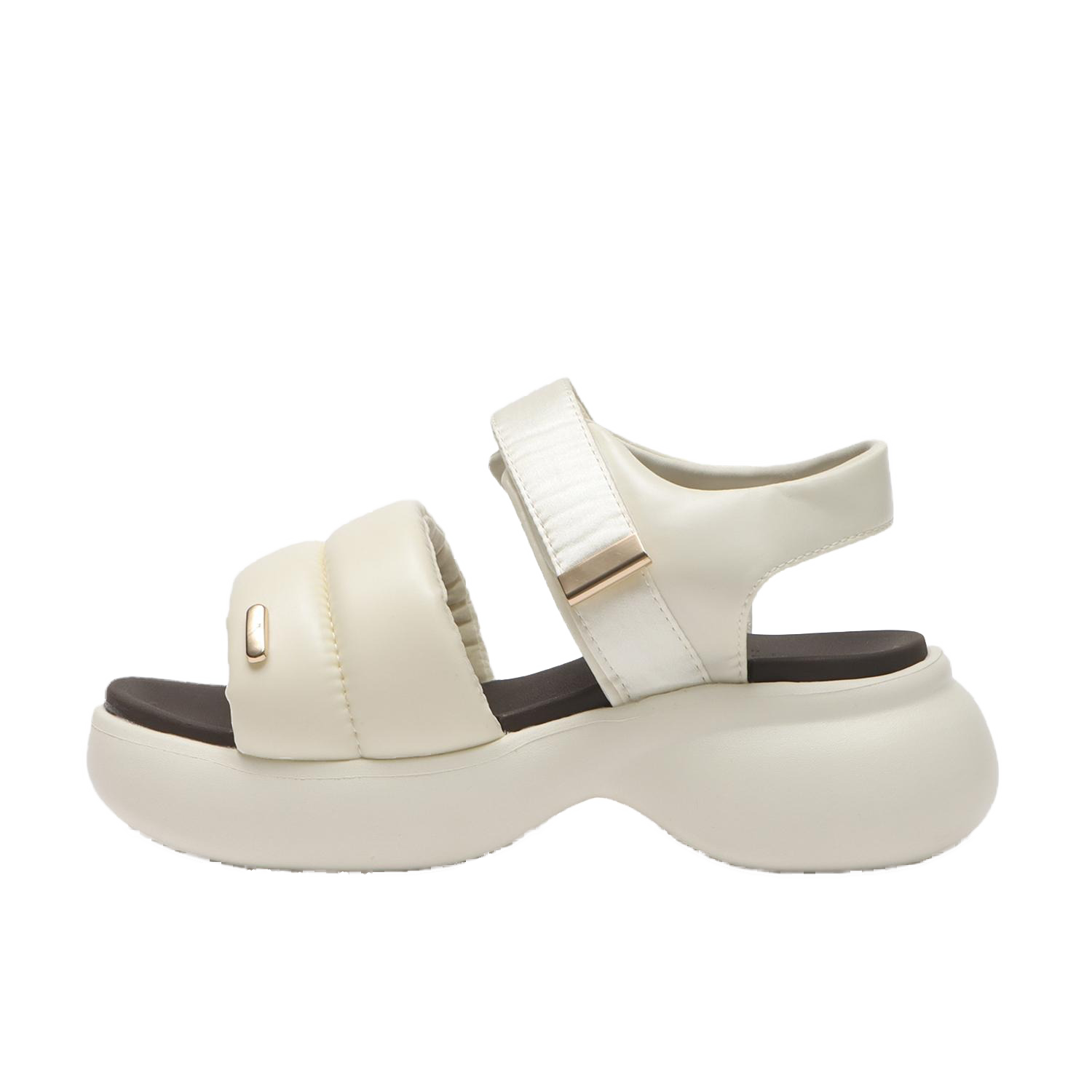 ���f�B�[�X �yABC SELECT�z �G�[�r�[�V�[�Z���N�g CL VL PUFF SANDAL 6 �{�����[���p�t�T���_�� 6 W2064 WHITE