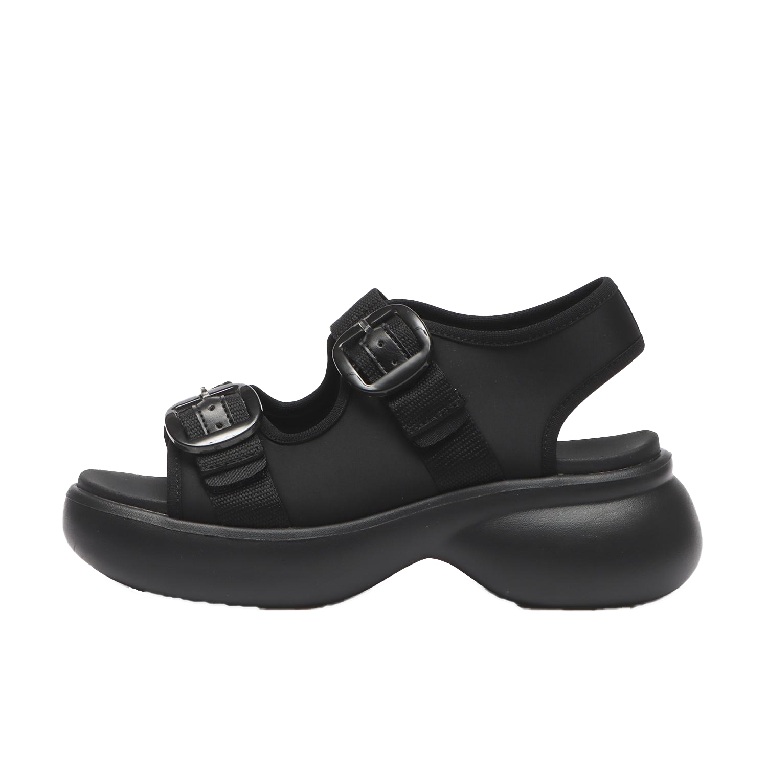 ���f�B�[�X �yABC SELECT�z �G�[�r�[�V�[�Z���N�g CL VL 2BUCKLE SANDAL 6 �{�����[���_�u���o�b�N���T���_�� 6 W2065 ALL BLACK