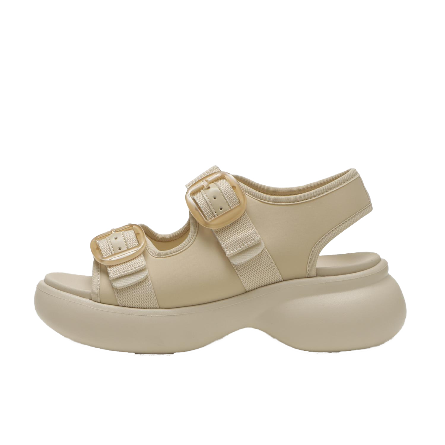 ���f�B�[�X �yABC SELECT�z �G�[�r�[�V�[�Z���N�g CL VL 2BUCKLE SANDAL 6 �{�����[���_�u���o�b�N���T���_�� 6 W2065 BEIGE