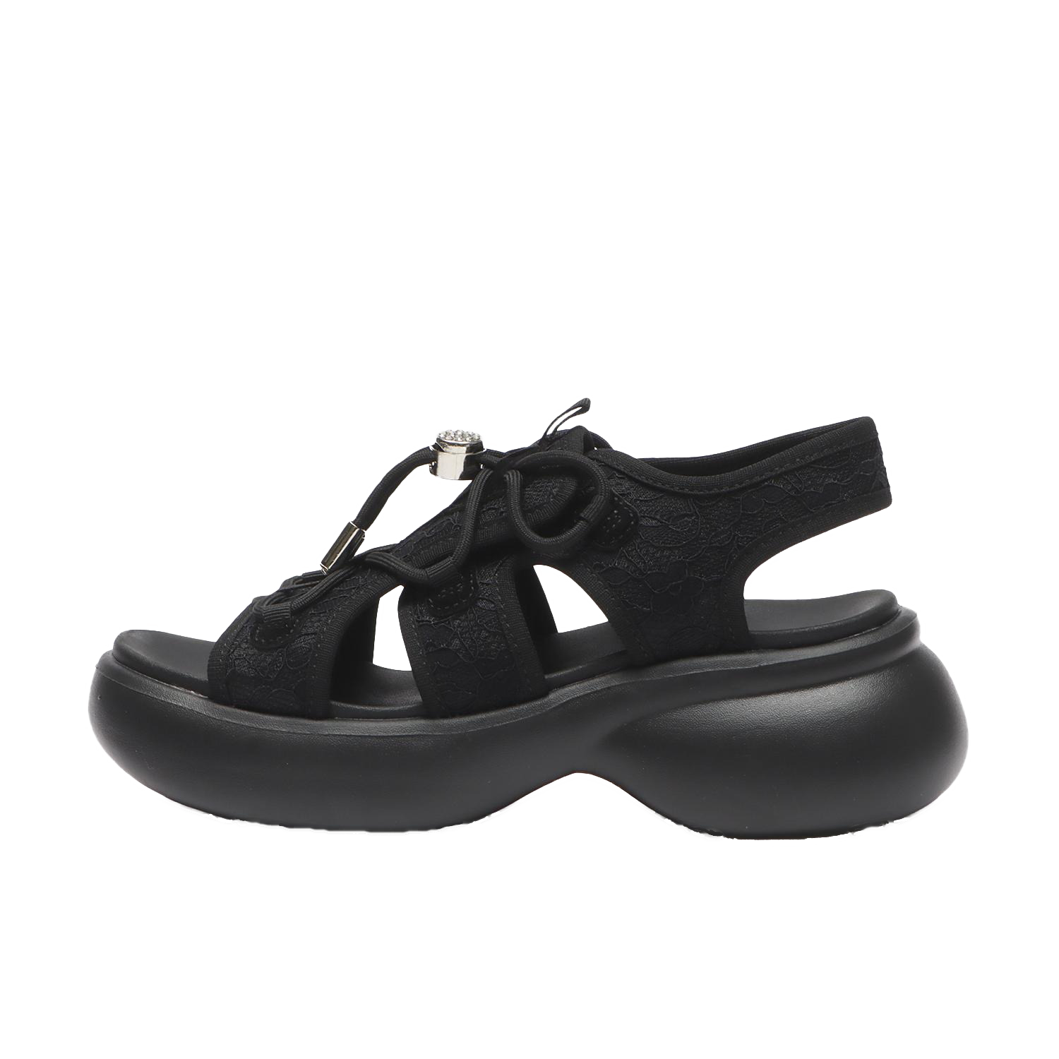���f�B�[�X �yABC SELECT�z �G�[�r�[�V�[�Z���N�g CL VL CODE SANDAL 6 �{�����[���R�[�h�T���_�� 6 W2067 BLACK LACE